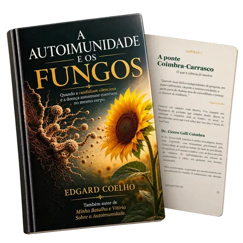 Mockup do livro A Autoimunidade e os Fungos